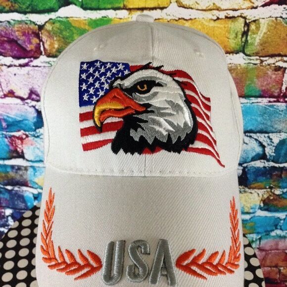 Bald Eagle USA Embroidered Hat Cap One Size Fits All - Picture 2 of 10